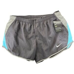 Nike Dri Fit Running‎ Shorts Women's L Gray Blue Athletic Gym Workout
